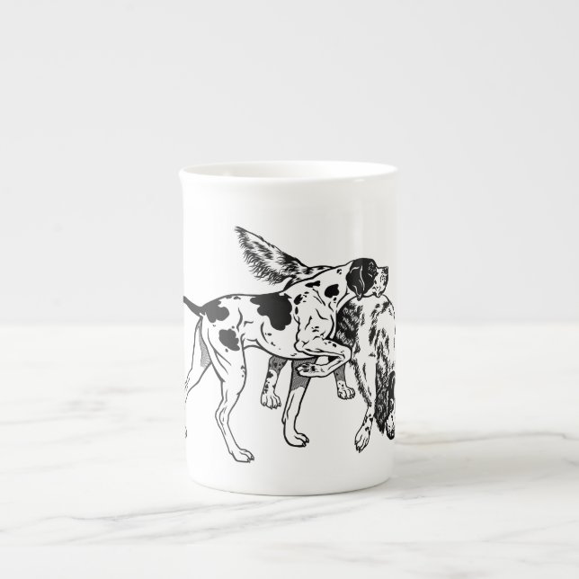 Caneca De Porcelana ponteiro e setter inglês (Frente)