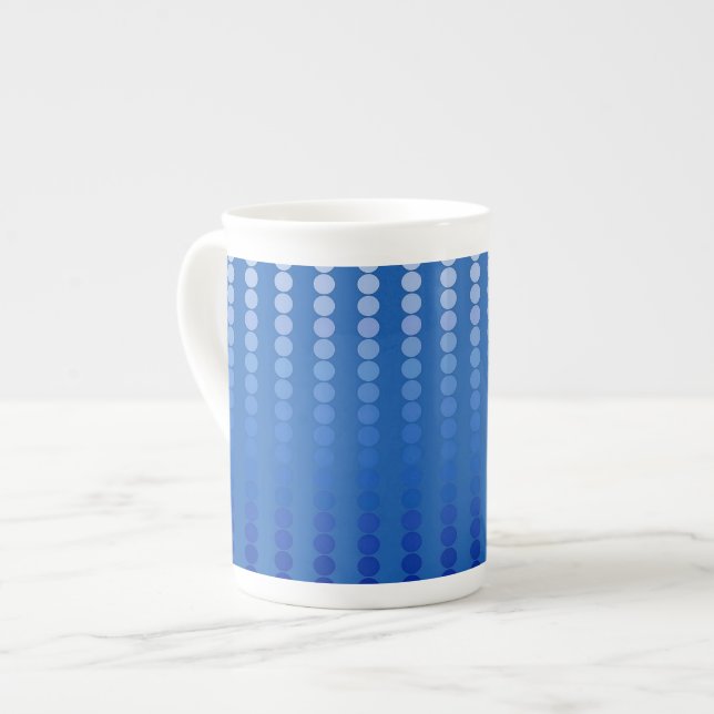 Caneca De Porcelana Pontos satíricos - tons azuis de aço (Frente Esquerda)