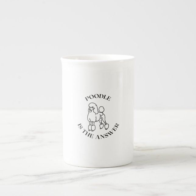 Caneca De Porcelana Poodle é a resposta (Frente)
