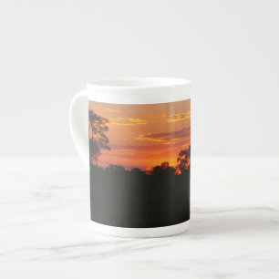 Caneca De Porcelana Por do sol da acácia