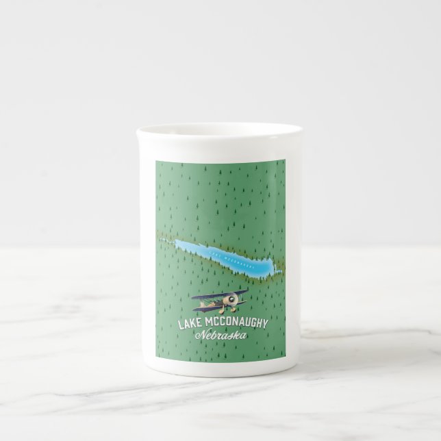 Caneca De Porcelana Poster de viagens Lake McConaughy Nebraska (Frente)