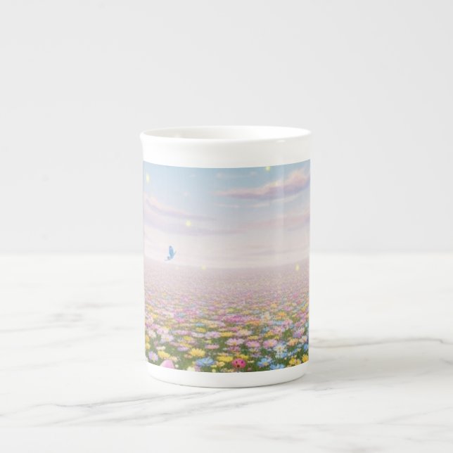Caneca De Porcelana Prado de Pastel de Mug China Óssea (Frente)