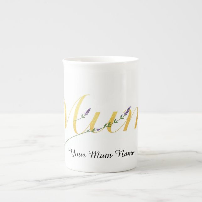 Caneca De Porcelana Presente Clássico do Dia das Mães Golden Mum (Frente)