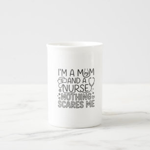Caneca De Porcelana Presente de Mãe e Enfermeira Minimalista para Mãe 