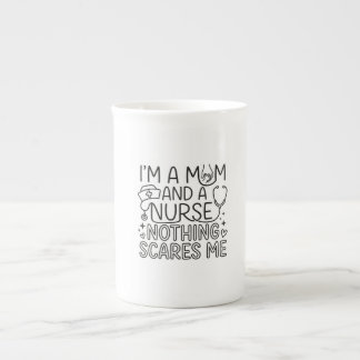 Caneca De Porcelana Presente de Mãe e Enfermeira Minimalista para Mãe