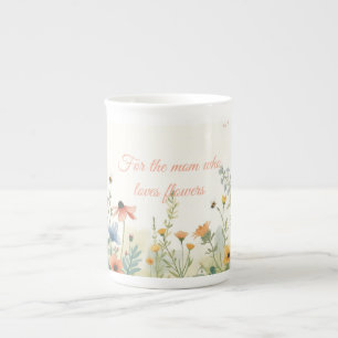 Caneca De Porcelana Presente do Dia das Mães Floral Cottage Garden Mom