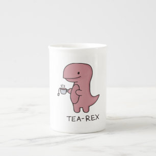 Caneca De Porcelana Presente engraçado do amante de chá do dinossauro