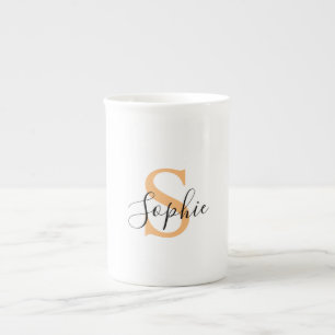 Caneca De Porcelana Presente Personalizado Nome Elegante Letra Customi