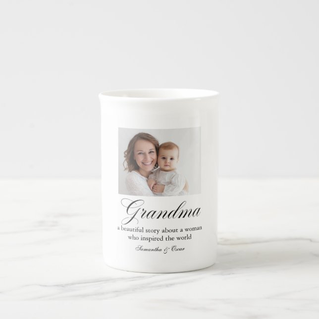 Caneca De Porcelana Presente Personalizado para Avó com Foto (Frente)