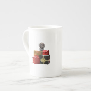 Caneca De Porcelana Presentes de Natal de Pointer Puppy