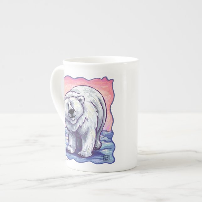 Caneca De Porcelana Presentes e acessórios do Urso Polar (Frente Esquerda)
