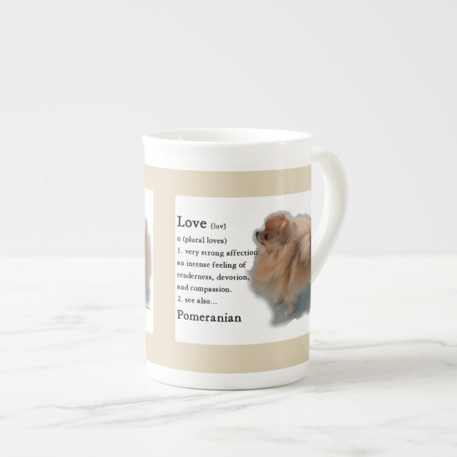 Caneca De Porcelana Presentes Pomeranianos (Frente Esquerda)