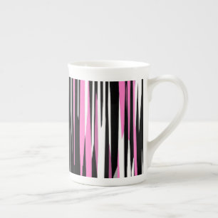 Caneca De Porcelana Preto e Branco Rosa