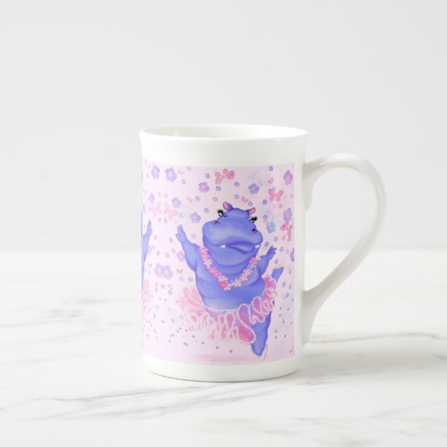 Caneca De Porcelana Prima Ballerina Hippo - Dançarina Feliz - (Direita)