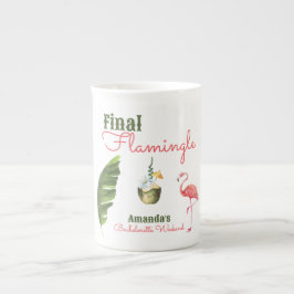 Caneca De Porcelana Primaveras Palm Última Festa de solteira Flamingle
