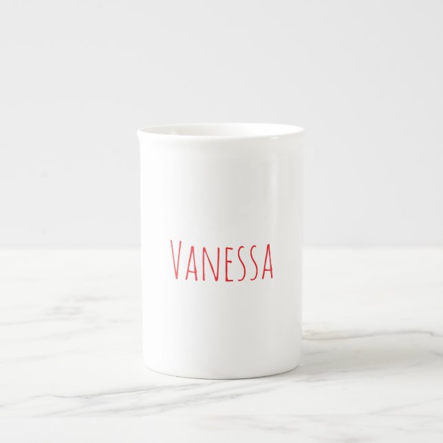 Caneca De Porcelana Professional classical calligraphy name custom red (Frente)