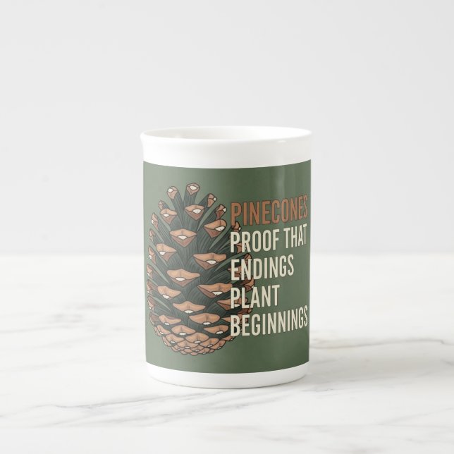 Caneca De Porcelana Promessa Evergreen - design de pinho (Frente)