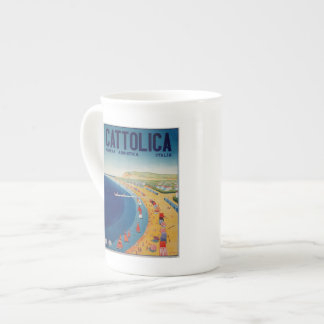 Caneca De Porcelana Propaganda italiana do viagem da praia de