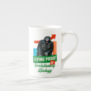 Caneca De Porcelana Prova viva da Biologia Evolutiva Chimp Engraçado