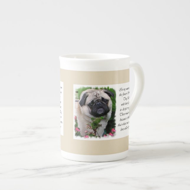 Caneca De Porcelana Pug Lovers Art (Frente Esquerda)