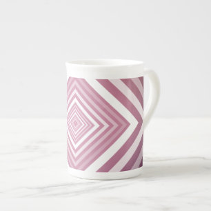 Caneca De Porcelana Quadrados de graduação rosa e branco modernos