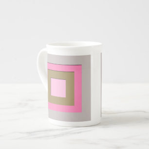 Caneca De Porcelana Quadrados em camadas do século médio - cinzas / ci
