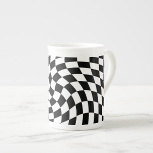 Caneca De Porcelana Quadro de Verificação Preto e Branco Verdadeiro