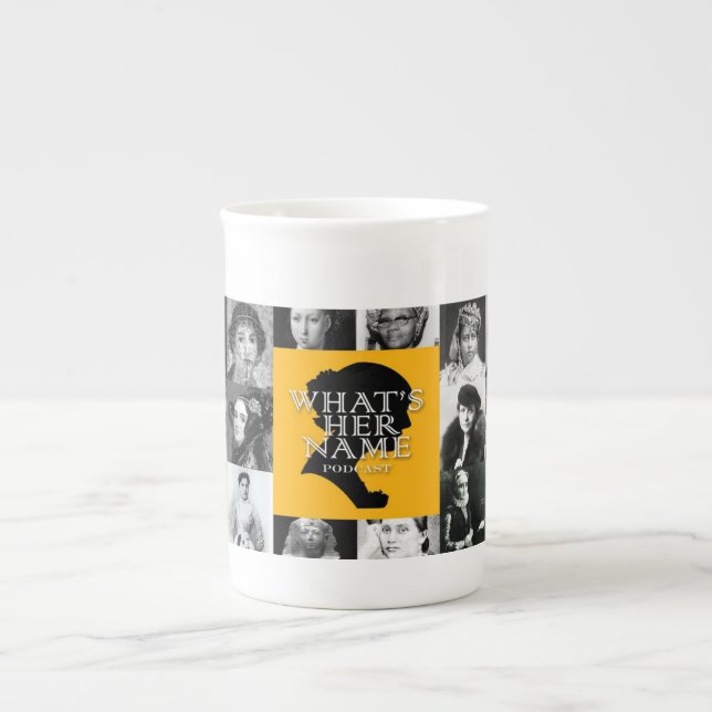 Caneca De Porcelana Qual é o nome de Podcast Bone China Mug (Frente)