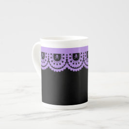 Caneca De Porcelana QUALQUER COR! Taça de Chá com Raios