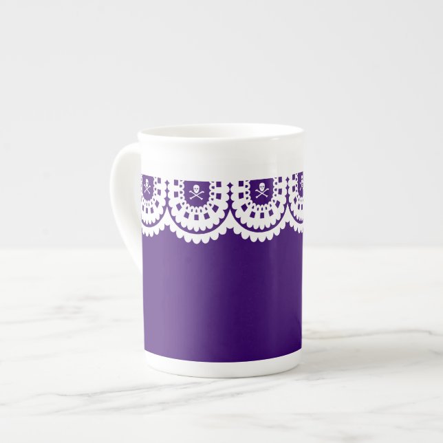 Caneca De Porcelana QUALQUER COR! Taça de Chá com Raios (Frente Esquerda)