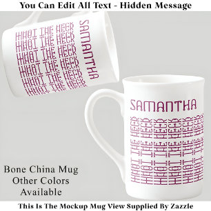 Caneca De Porcelana Que Diabo Mensagem Oculta Editável 153PW Gíria