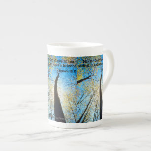 Caneca De Porcelana Que O Deus Da Esperança Te Encha!