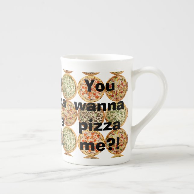 Caneca De Porcelana "Quer me fazer pizza?!" (Direita)