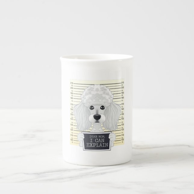 Caneca De Porcelana Querida Mãe, Posso Explicar Que Poodle Mamãe Eu Po (Frente)