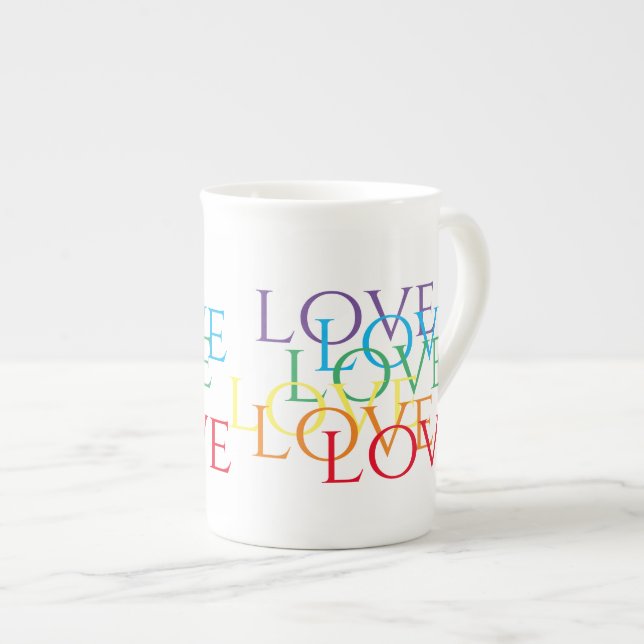Caneca de Porcelana RAINBOW LOVE (Frente Esquerda)