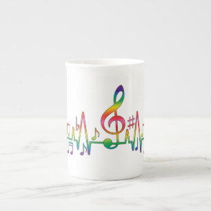 Caneca De Porcelana Rainbow Music Beat Wave