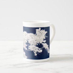 Caneca De Porcelana Rainha Anne's Lace Flowers Blue Bone China Mug