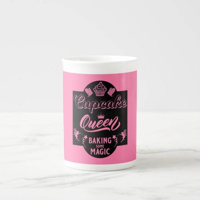 Caneca De Porcelana Rainha cupcake (Frente)