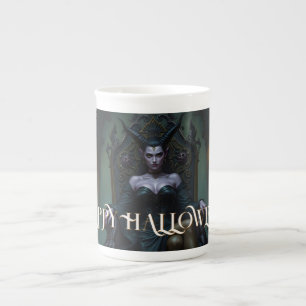 Caneca De Porcelana Rainha Demônio Trono à Luz de Velas