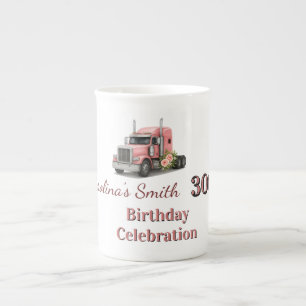 Caneca De Porcelana Rainha do Caminhão de Aniversário