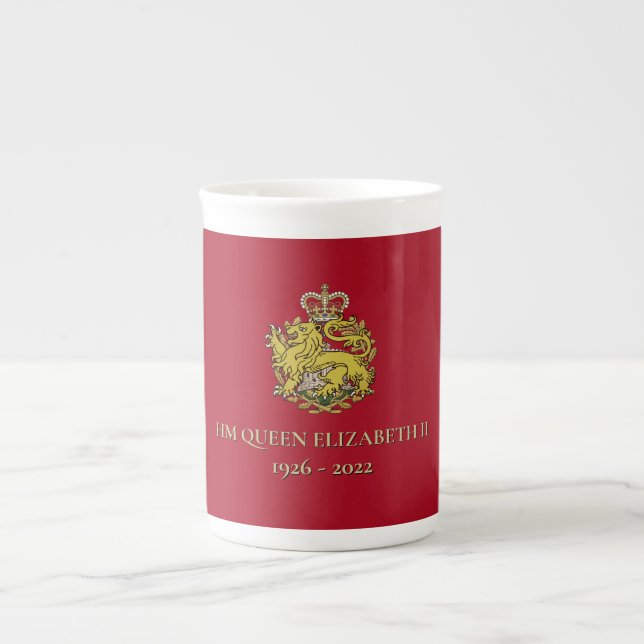 Caneca De Porcelana Rainha Isabel II - Mug Comemorativo do Osso da Chi (Frente)