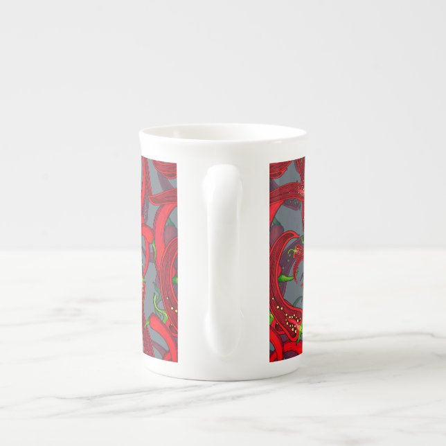 Caneca De Porcelana red chili peppers with  (Traseira)
