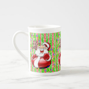 Caneca De Porcelana Red Green Felry Bear de Natal