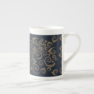 Caneca De Porcelana Redemoinhos dourados