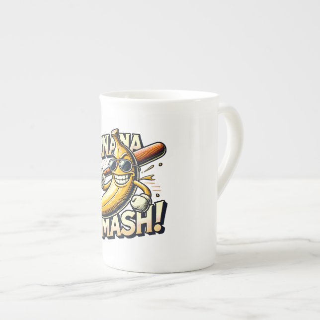 Caneca De Porcelana Reforço de Banana (Frente Esquerda)
