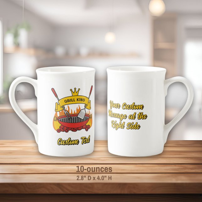 Caneca De Porcelana Rei da Grelha (Criador carregado)