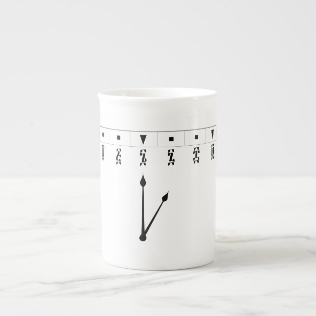 Caneca De Porcelana Relógio Numérico Etíope (Frente)