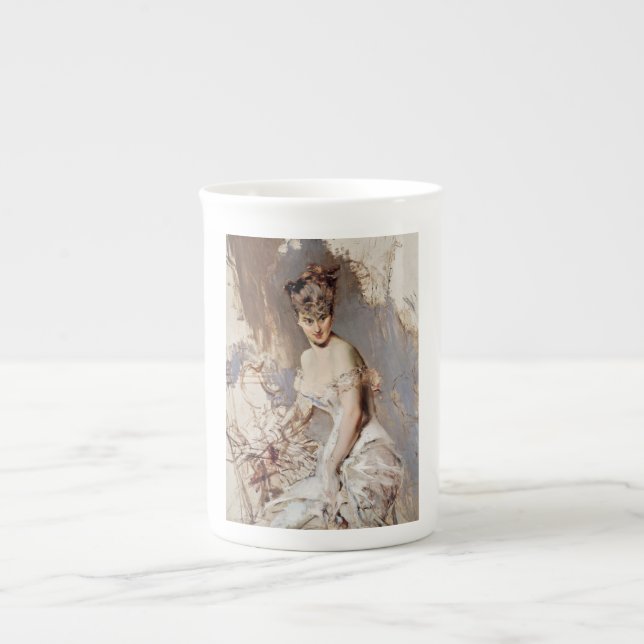 Caneca De Porcelana Retrato de Alice Regnault (Beleza Feminina Elegant (Frente)