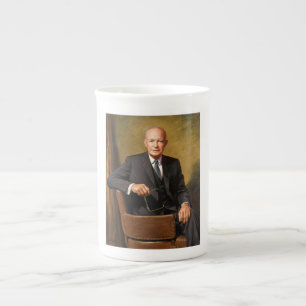 Caneca De Porcelana Retrato do Presidente Americano Dwight Eisenhower