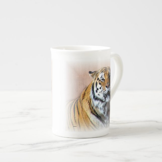 Caneca De Porcelana Retrato do tigre (Frente Esquerda)